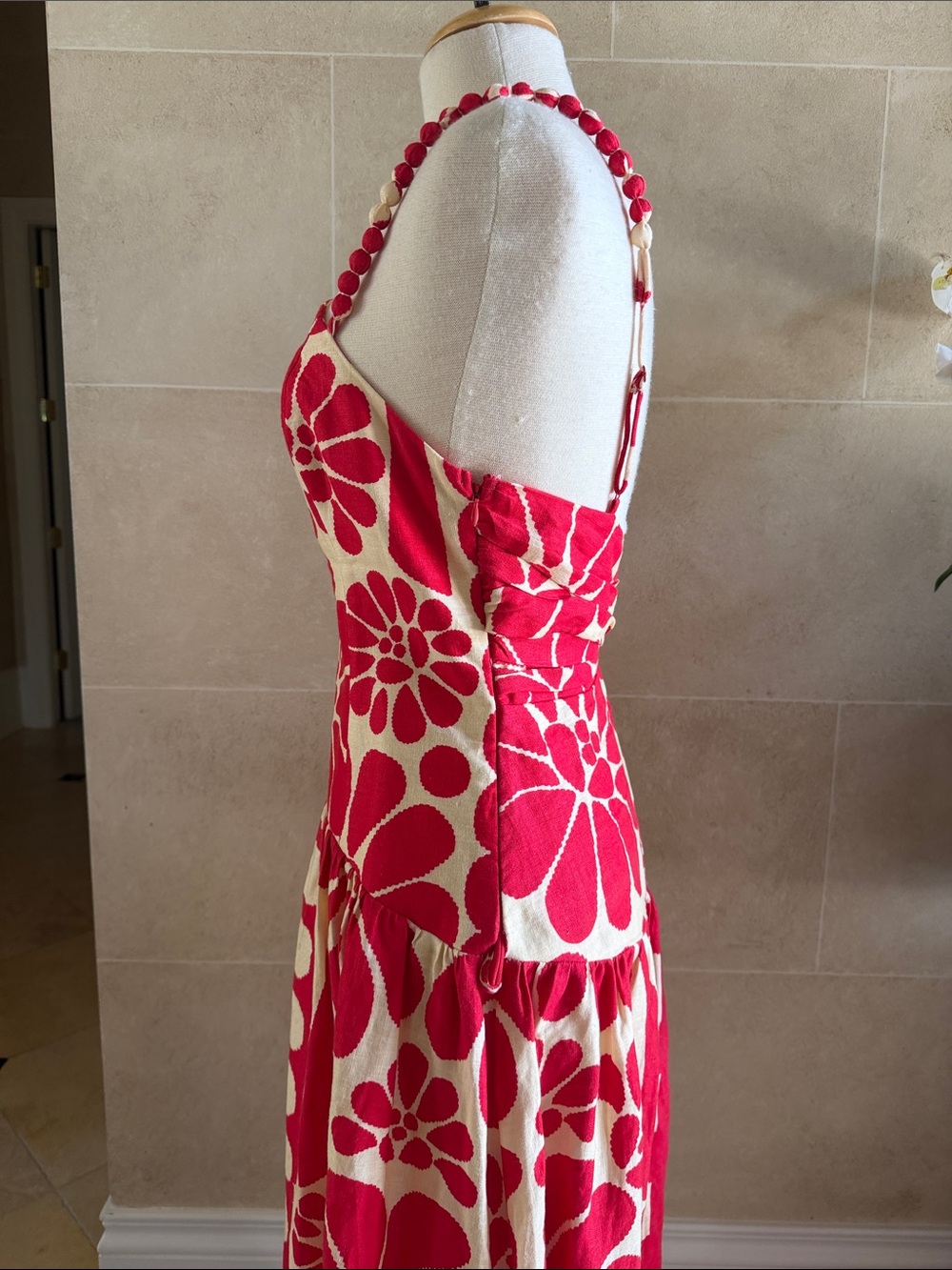 FARM Rio Red and Cream Floral Sundress - Picture 3 of 5